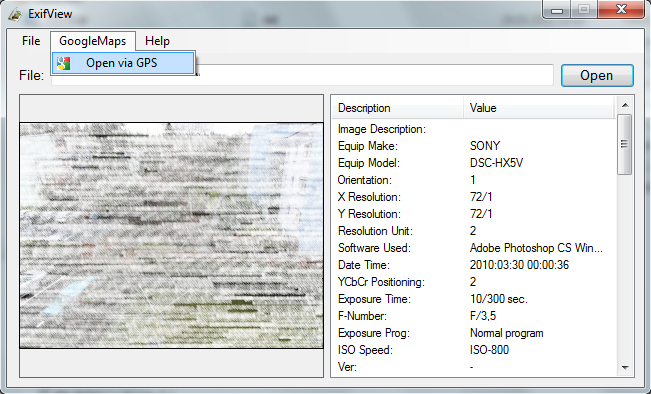 ExifView via GPS